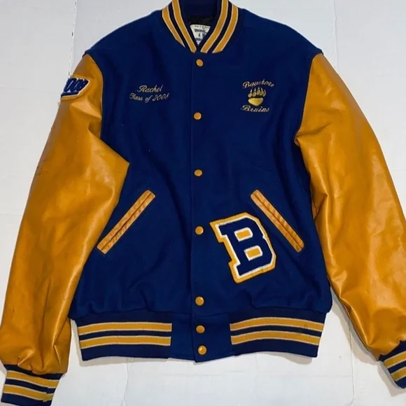 Vintage 2008 Bayshore Bruins Varsity College Baseball Letterman Jacket Lg - Picture 9 of 13